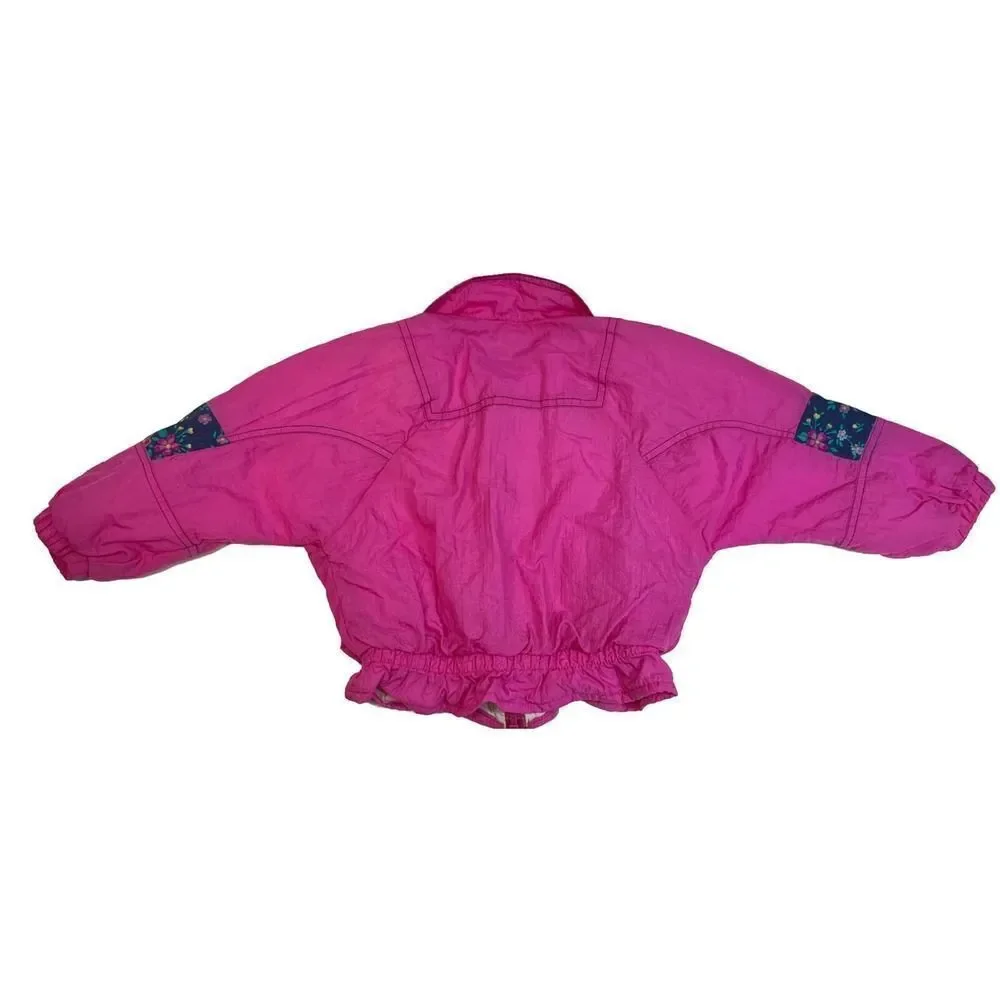 Vintage Oshkosh B’Gosh Hot Pink Windbreaker Sz S‎ 3-4 Lined Zip Up Jacket